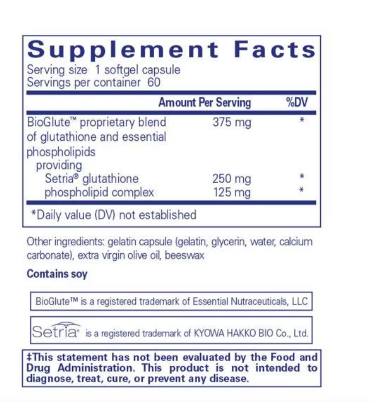 Pure Encapsulation Liposomal Glutathione -60 COUNT - GSC BB